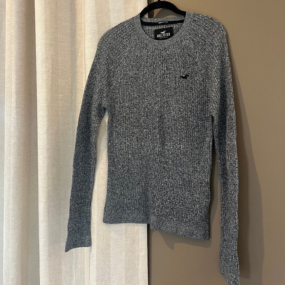 NWT Men's Black & White Blend Crew Neck Muscle Fit Sweater, Size Large